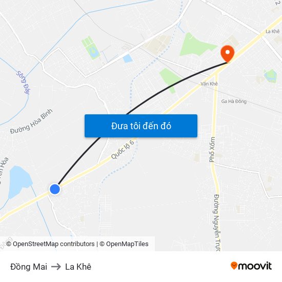 Đồng Mai to La Khê map