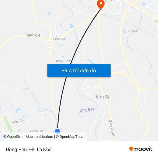 Đồng Phú to La Khê map