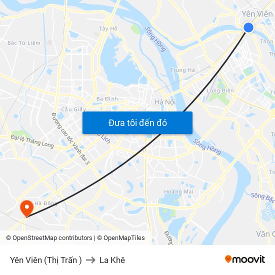 Yên Viên (Thị Trấn ) to La Khê map