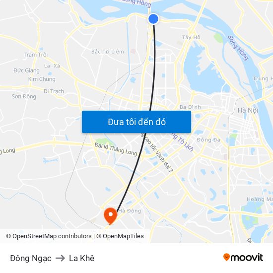 Đông Ngạc to La Khê map