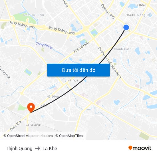 Thịnh Quang to La Khê map