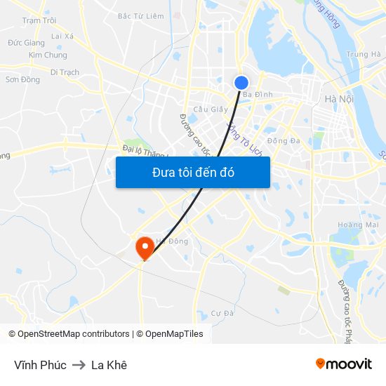 Vĩnh Phúc to La Khê map