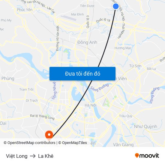 Việt Long to La Khê map