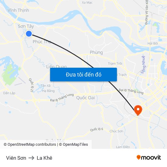 Viên Sơn to La Khê map