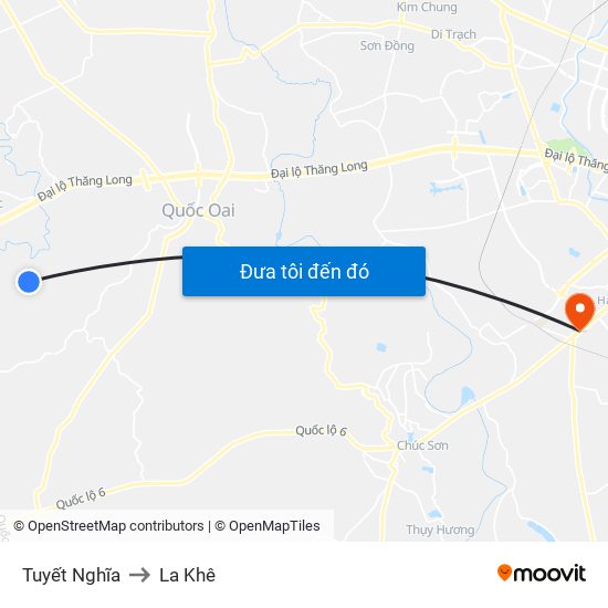 Tuyết Nghĩa to La Khê map