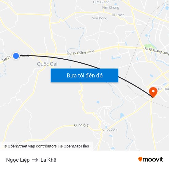 Ngọc Liệp to La Khê map