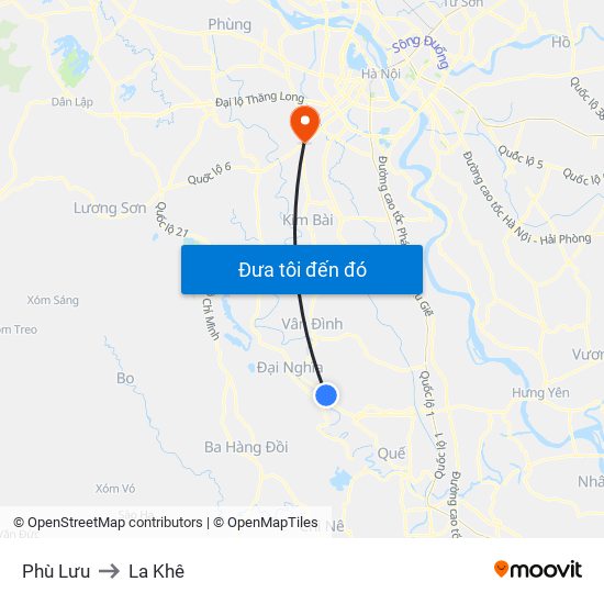 Phù Lưu to La Khê map