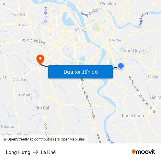 Long Hưng to La Khê map