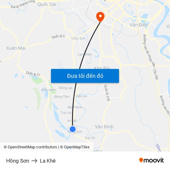 Hồng Sơn to La Khê map