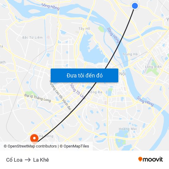 Cổ Loa to La Khê map