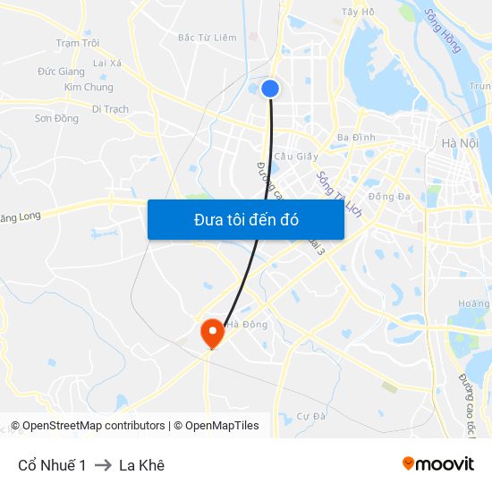 Cổ Nhuế 1 to La Khê map