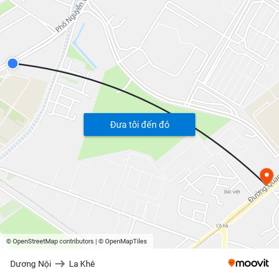 Dương Nội to La Khê map