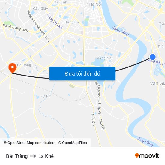 Bát Tràng to La Khê map