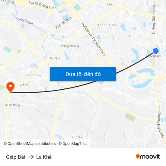 Giáp Bát to La Khê map