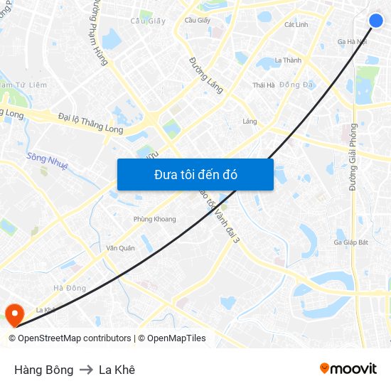 Hàng Bông to La Khê map