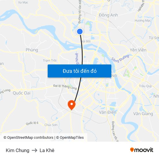 Kim Chung to La Khê map