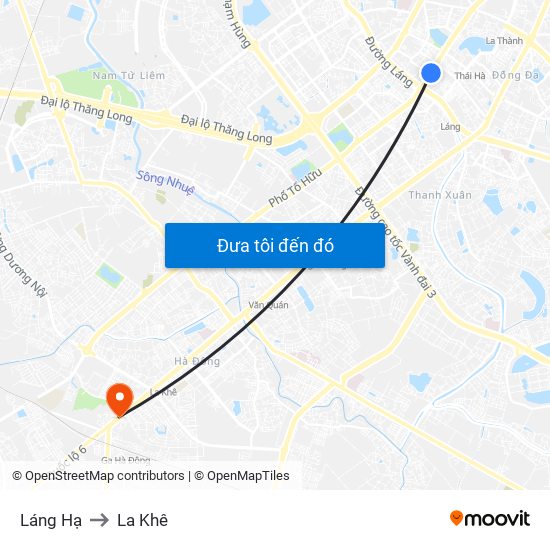Láng Hạ to La Khê map