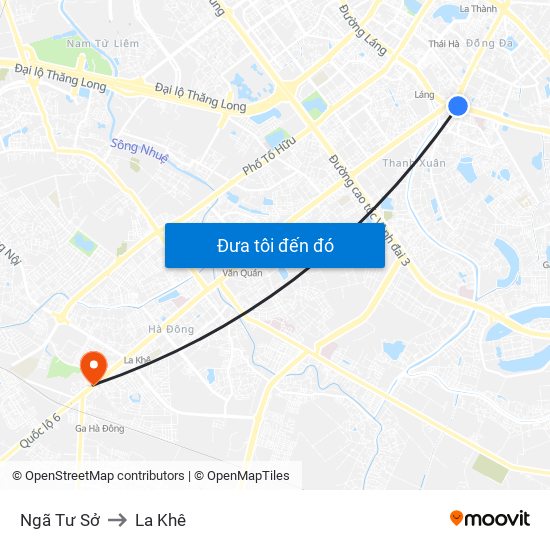 Ngã Tư Sở to La Khê map