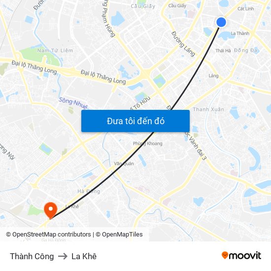 Thành Công to La Khê map