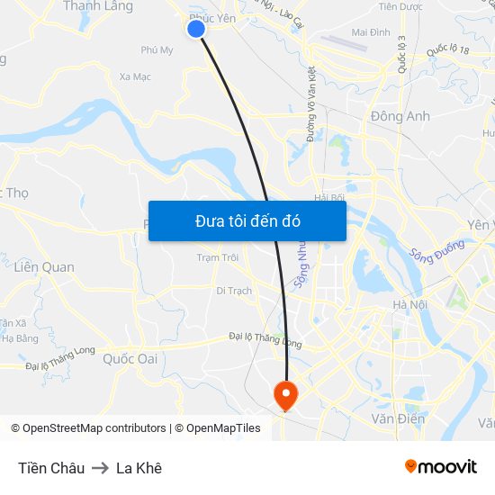 Tiền Châu to La Khê map