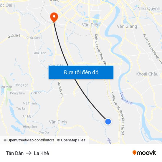 Tân Dân to La Khê map