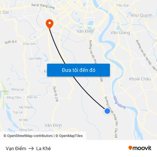 Vạn Điểm to La Khê map