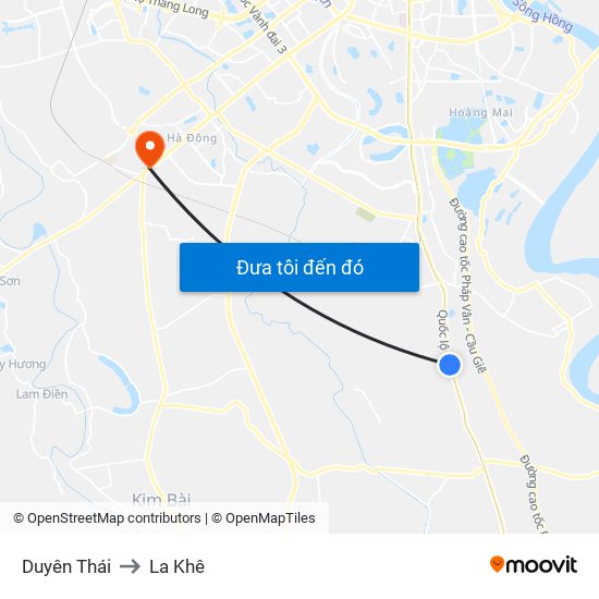 Duyên Thái to La Khê map