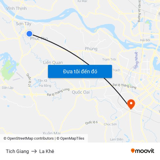 Tích Giang to La Khê map