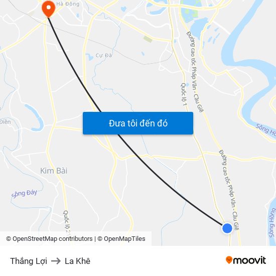 Thắng Lợi to La Khê map