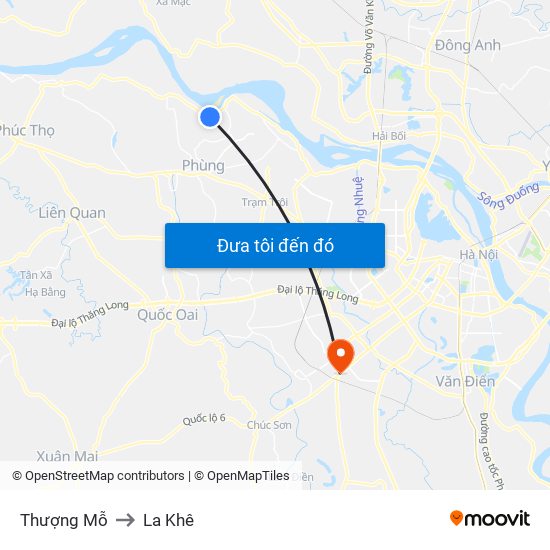 Thượng Mỗ to La Khê map