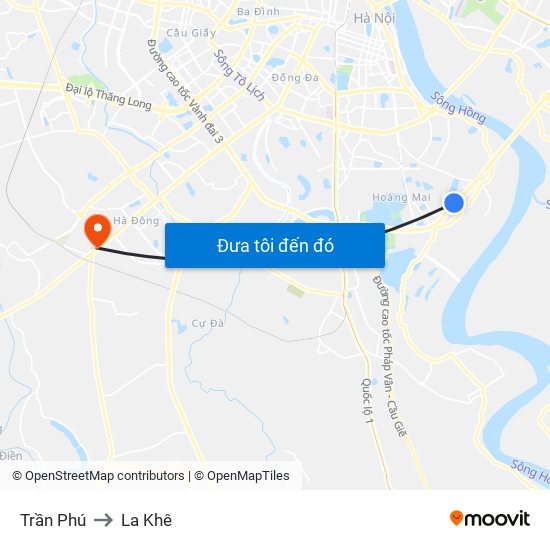 Trần Phú to La Khê map