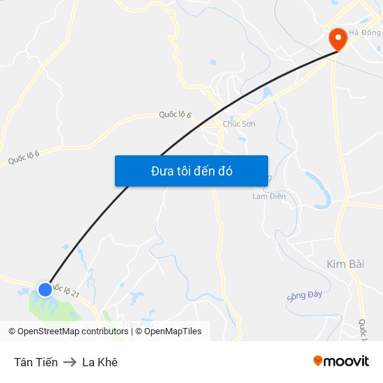 Tân Tiến to La Khê map