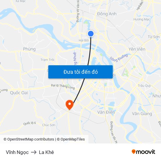 Vĩnh Ngọc to La Khê map