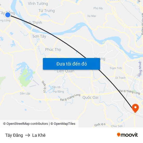 Tây Đằng to La Khê map