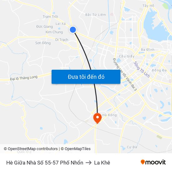 Hè Giữa Nhà Số 55-57 Phố Nhổn to La Khê map