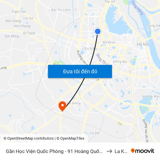 Gần Học Viện Quốc Phòng - 91 Hoàng Quốc Việt to La Khê map