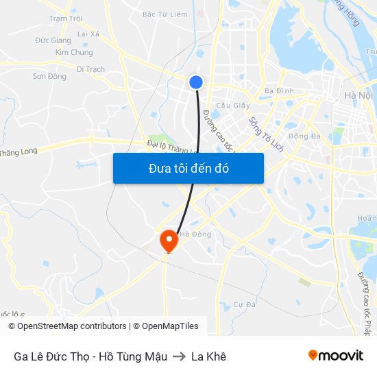 Ga Lê Đức Thọ - Hồ Tùng Mậu to La Khê map