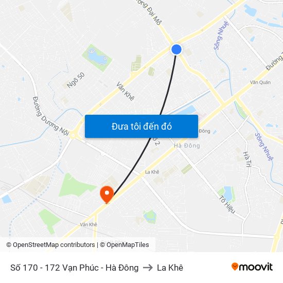 Số 170 - 172 Vạn Phúc - Hà Đông to La Khê map