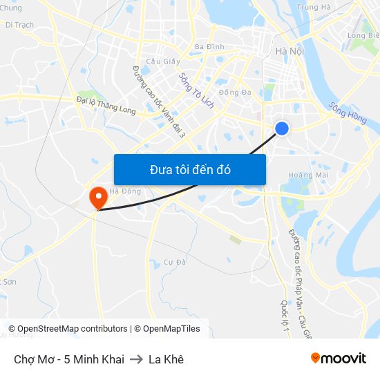 Chợ Mơ - 5 Minh Khai to La Khê map