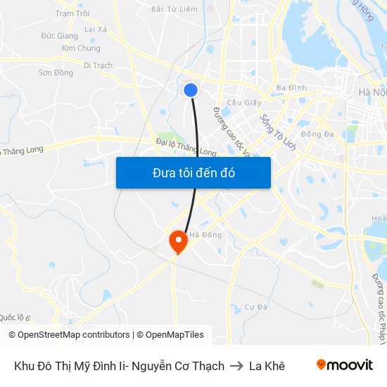 Khu Đô Thị Mỹ Đình Ii- Nguyễn Cơ Thạch to La Khê map
