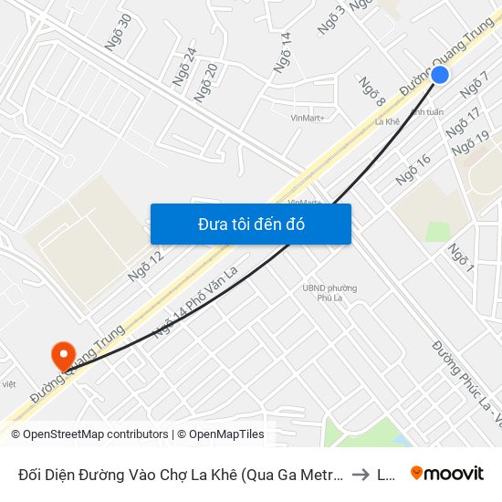 Đối Diện Đường Vào Chợ La Khê (Qua Ga Metro La Khê) - 405 Quang Trung (Hà Đông) to La Khê map