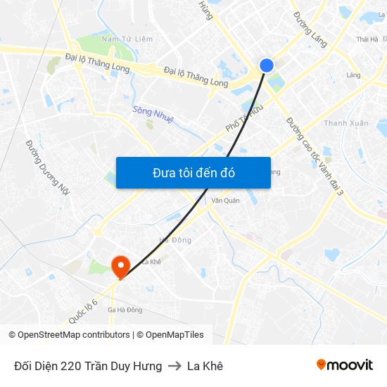 Đối Diện 220 Trần Duy Hưng to La Khê map