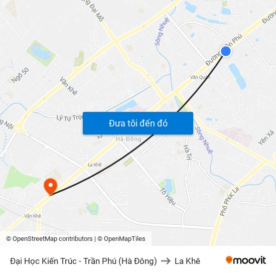 Đại Học Kiến Trúc - Trần Phú (Hà Đông) to La Khê map