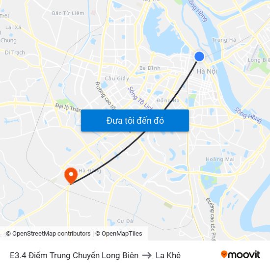 E3.4 Điểm Trung Chuyển Long Biên to La Khê map