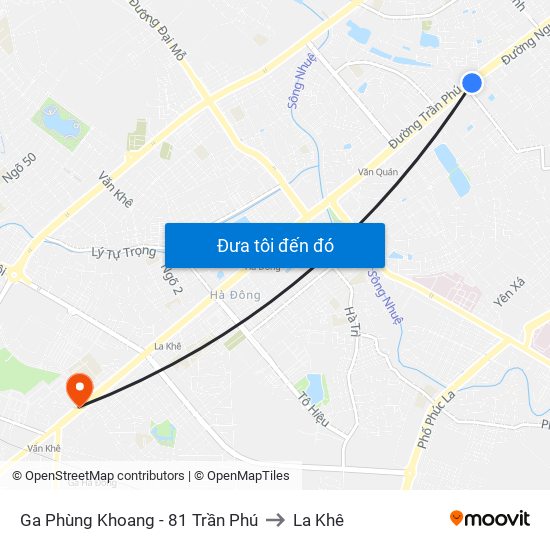 Ga Phùng Khoang - 81 Trần Phú to La Khê map