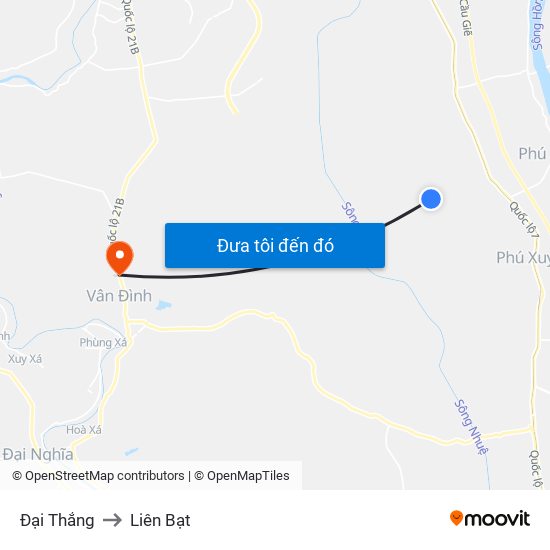Đại Thắng to Liên Bạt map