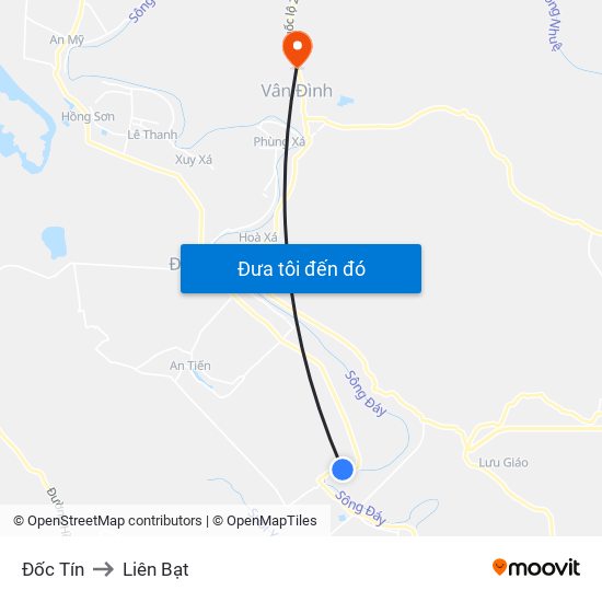 Đốc Tín to Liên Bạt map
