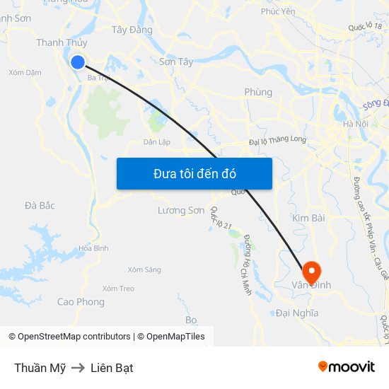 Thuần Mỹ to Liên Bạt map