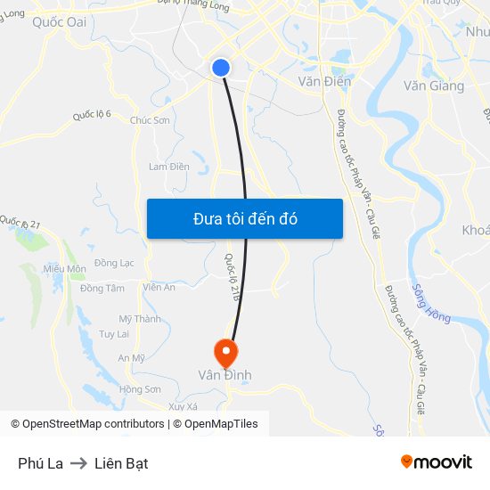 Phú La to Liên Bạt map