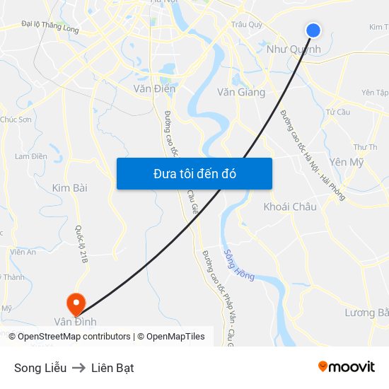 Song Liễu to Liên Bạt map